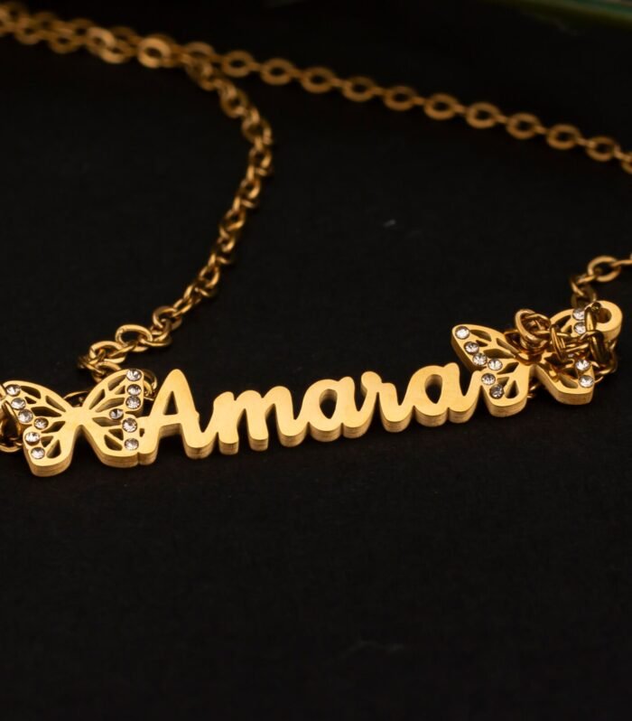 Dainty Butterfly Name Necklace