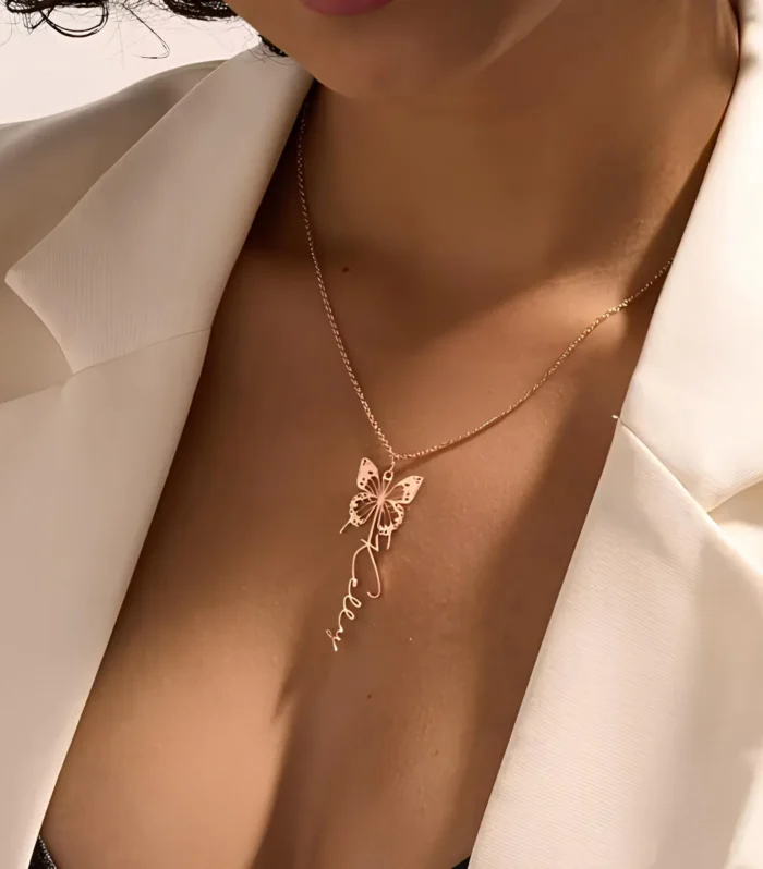 Personalized Butterfly Name Necklace
