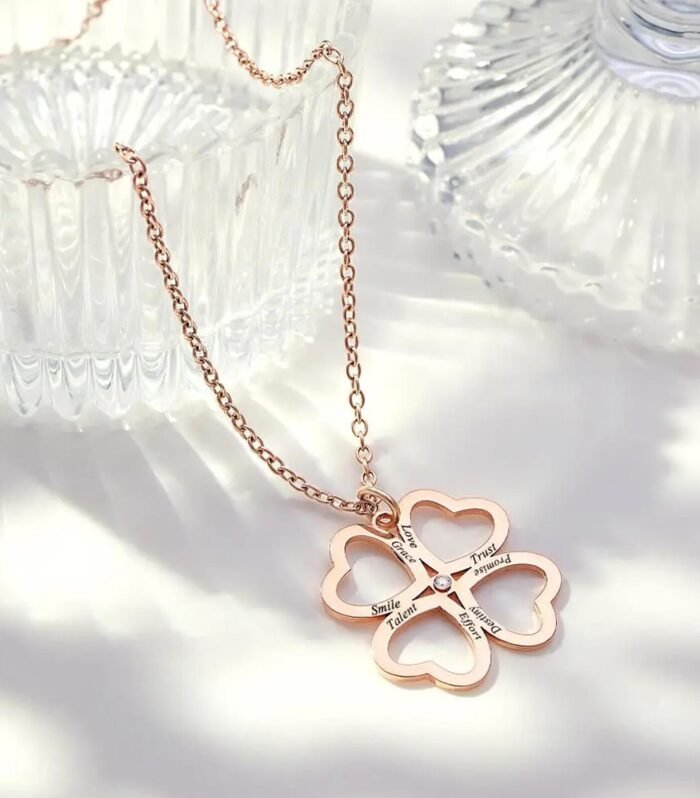 Personalized Four-Leaf Clover Name Necklace