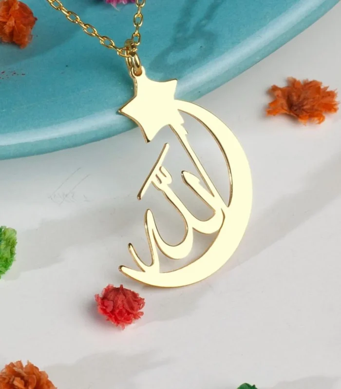 Crescent Allah Necklace